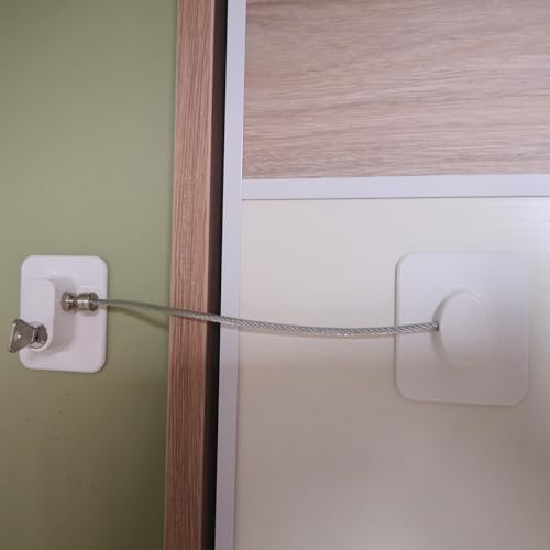 YEYA Refrigerator Lock, Baby Proof Cabinet Locks with Keys, 4 Pack I3658