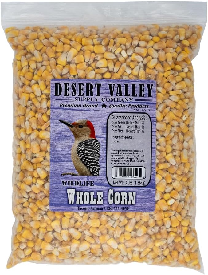 Premium Whole Corn - Wild Bird - Wildlife Food, Squirrels, Deer & More (3-Pounds)