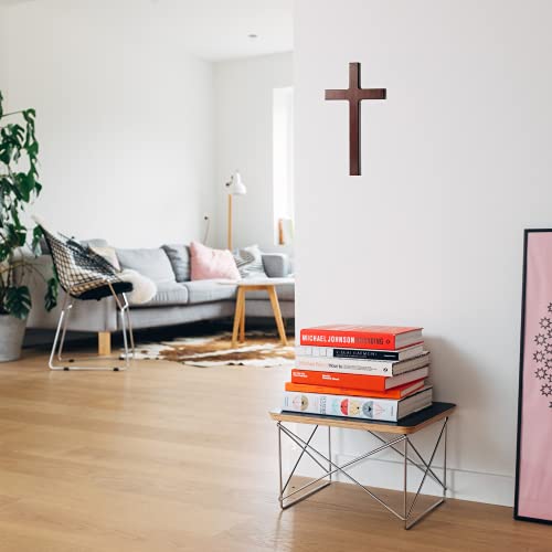 KUXBET Wooden Wall Cross with Stand 12.5 Inch Catholic Home Decor X631