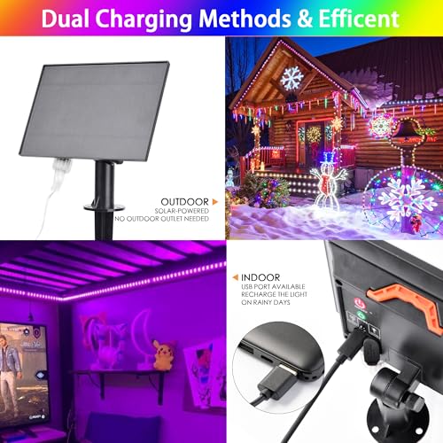 99FT Solar Rope Lights Outdoor Waterproof 300 LED with Remote Control W311
