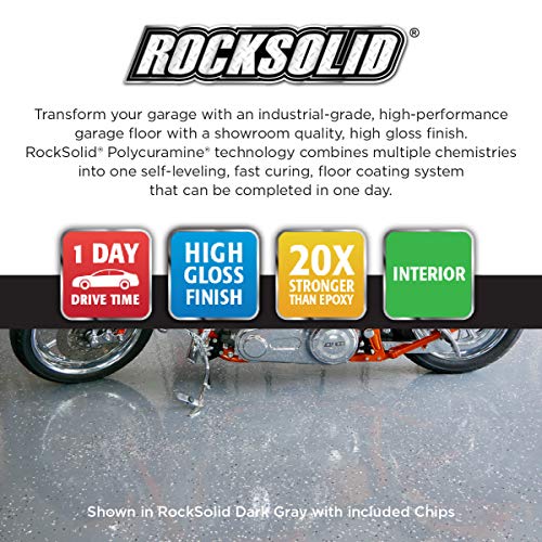 Rust-Oleum RockSolid Polycuramine Garage Floor Coating, 2.5 Car Kit, High Gloss Gray F2688
