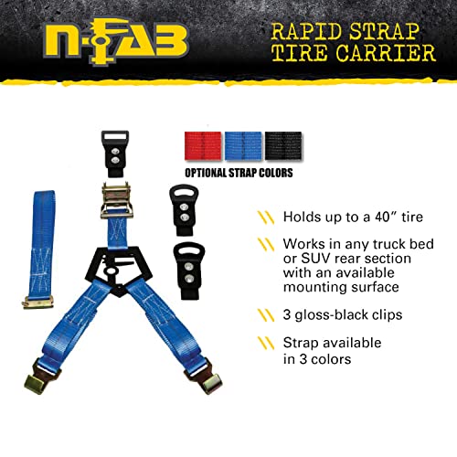 N-Fab Rapid Strap Truck Bed Tire Carrier Gloss Black BM1TSBK V99654