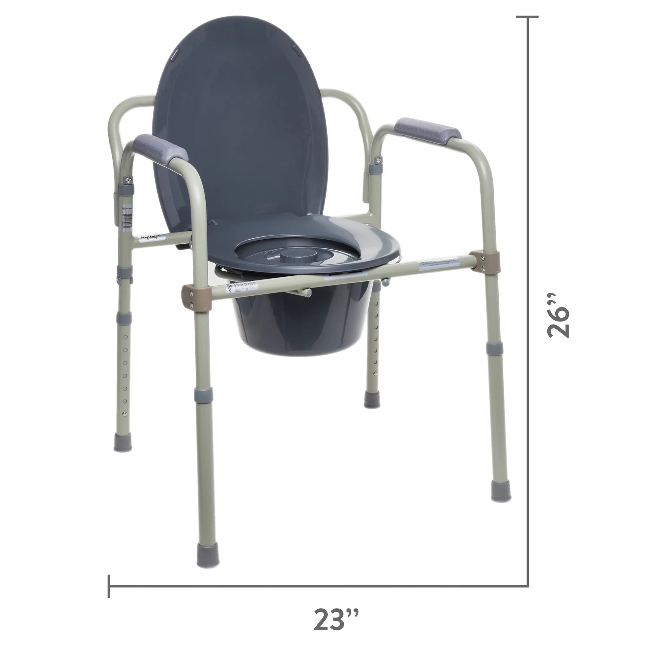Equate Steel Foldable 3-in-1 Bedside Toilet Commode, 400 lb Capacity G229978
