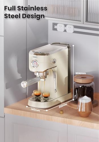 Gevi Espresso Machine 20 Bar with Auto Milk Frother, Stainless Steel D6478