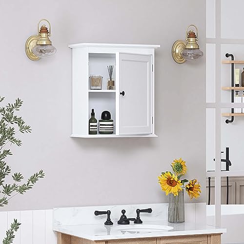 Spirich Small Wall Mounted Bathroom Cabinet, White E7850