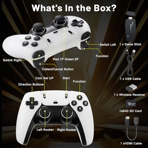 M8 Wireless Retro Gaming Console with 20000+ Games, 4K HDMI Output C762063