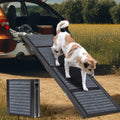 67” Dog Ramps Foldable - 17" Wide Pet Steps Non-Slip Rug Surface for Cars, SUV & Trucks Under 29inch High, Dog Ladders for Medium Small Dogs Up to 100Lbs