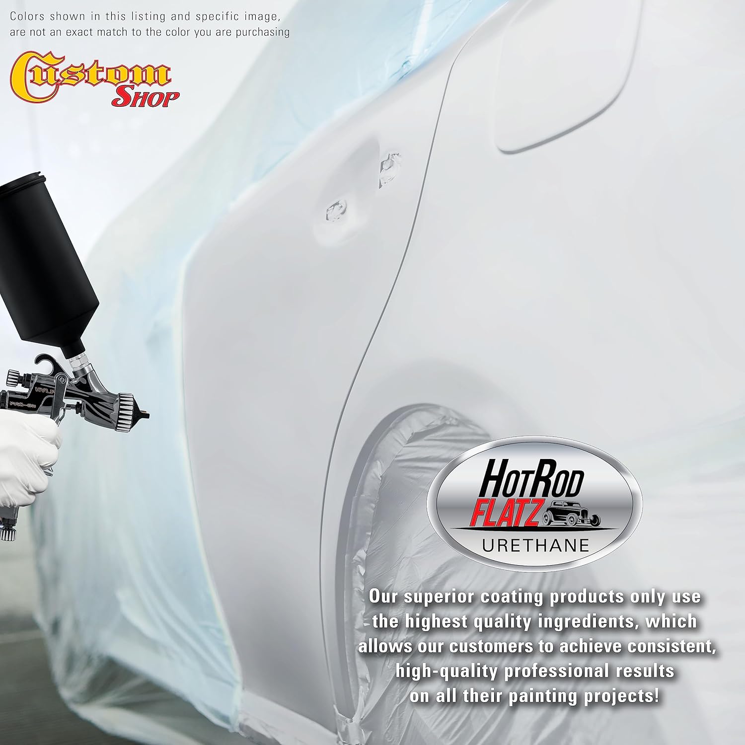 Custom Shop Alpine White Hot Rod Flatz Urethane Auto Paint Quart Kit C2599