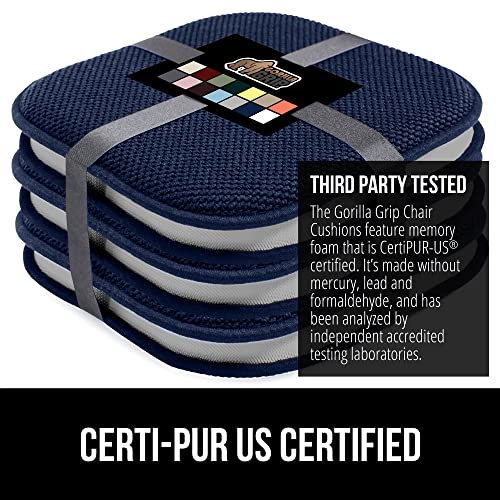 GORILLA GRIP Slip Resistant Chair Cushions, Memory Foam, Set of 2, Beige W525