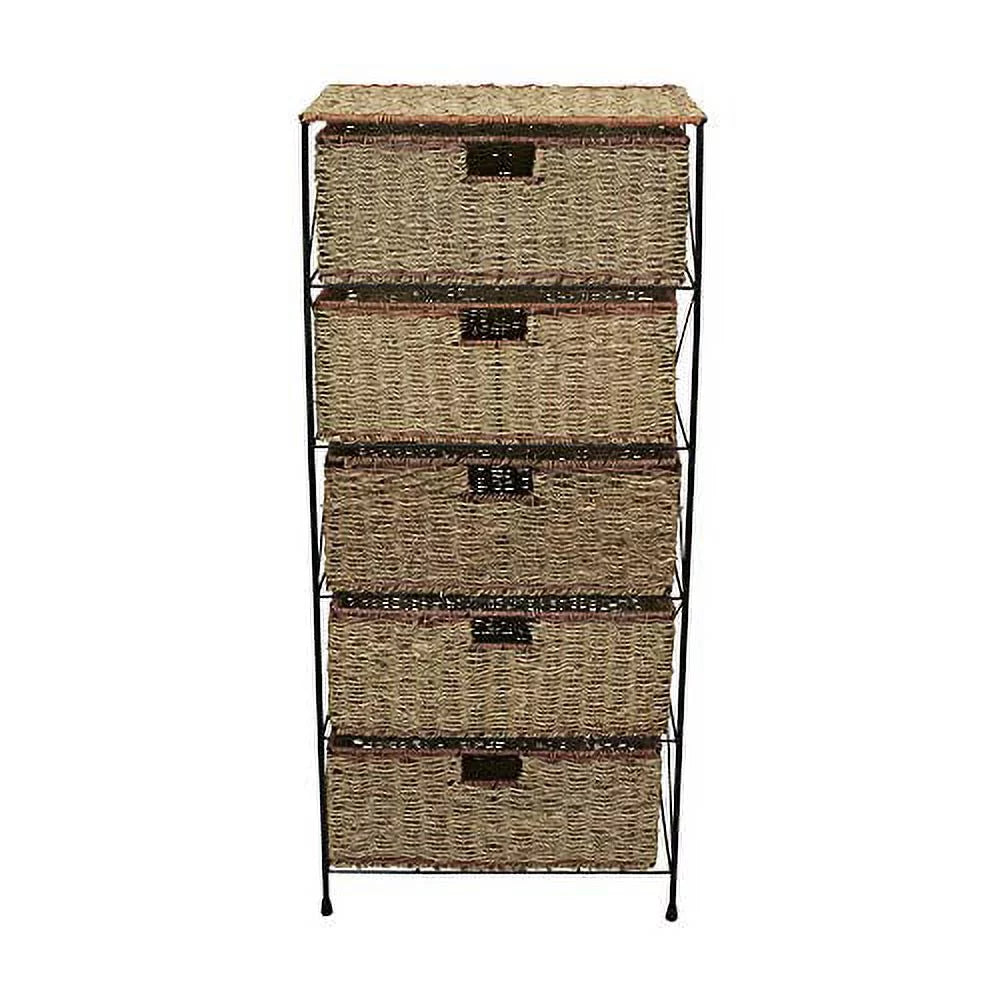 5-Drawer Rattan Storage Unit H290