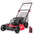 PowerSmart Self Propelled Gas Lawn Mower, Briggs and Stratton E550 140cc Engine, 21-Inch Steel Deck 3-in-1 Mulch, Bag, Side Discharge, 6-Position Dual Lever Height Adjustment