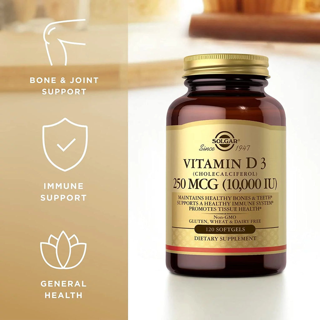 Solgar Vitamin D3 10,000 IU, 120 Count (Pack of 2) X45867