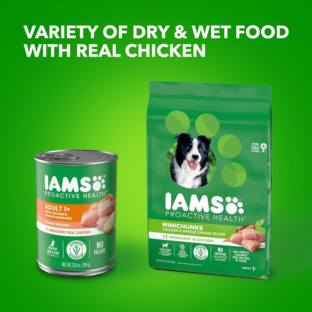 Iams Proactive Health Adult Wet Dog Food Chicken & Rice, 13 oz (Pack of 24) A97486