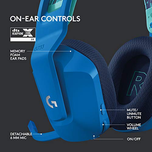 Logitech G733 Lightspeed Wireless Gaming Headset – Black, PC, PS5, PS4, Switch F9206