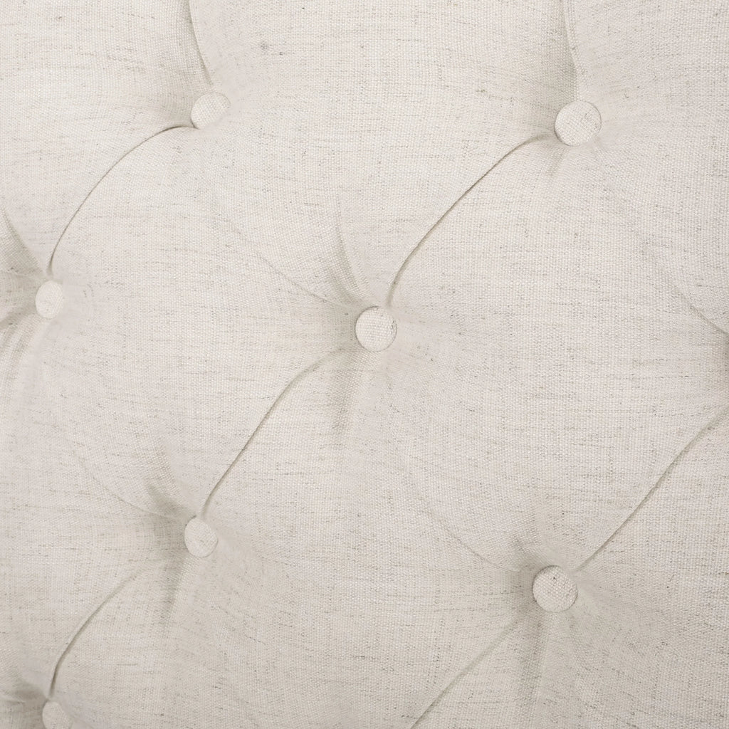 Noble House Ashley Wingback Tufted Beige Fabric Headboard T91776