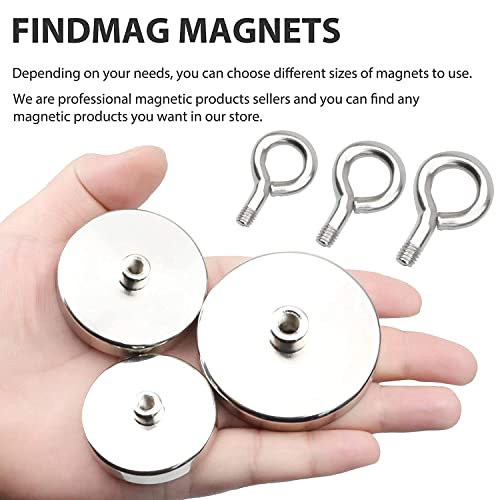FINDMAG Super Strong Fishing Magnet 1000 lbs Neodymium with Countersunk Hole Eyebolt I558