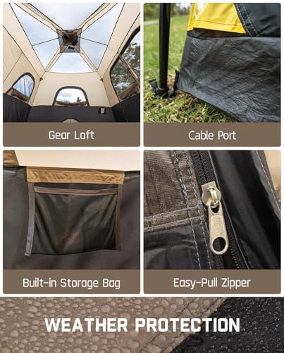 Fanttik Outdoor Camping Tent 4/6/8/10 Person Instant Cabin with Rainfly & Carry Bag G367
