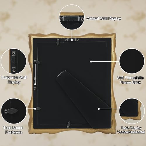 Black Vintage Picture Frame with Mat for 5x7 or 8x10 Photos E9622