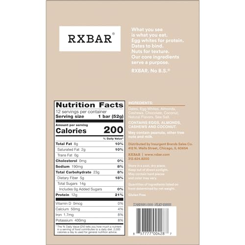 RXBAR Protein Bars Coconut Chocolate 22oz Box (12 Bars) E544813