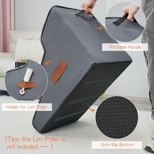 Supet Dog Stairs for Small Medium Dogs, Anti-Slip Pet Ramp for Bed Couch Car J22180