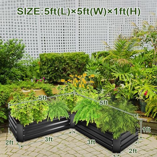 EDOSTORY Metal Raised Garden Bed Kit 8x4x2ft Galvanized Planter Box Outdoor V763