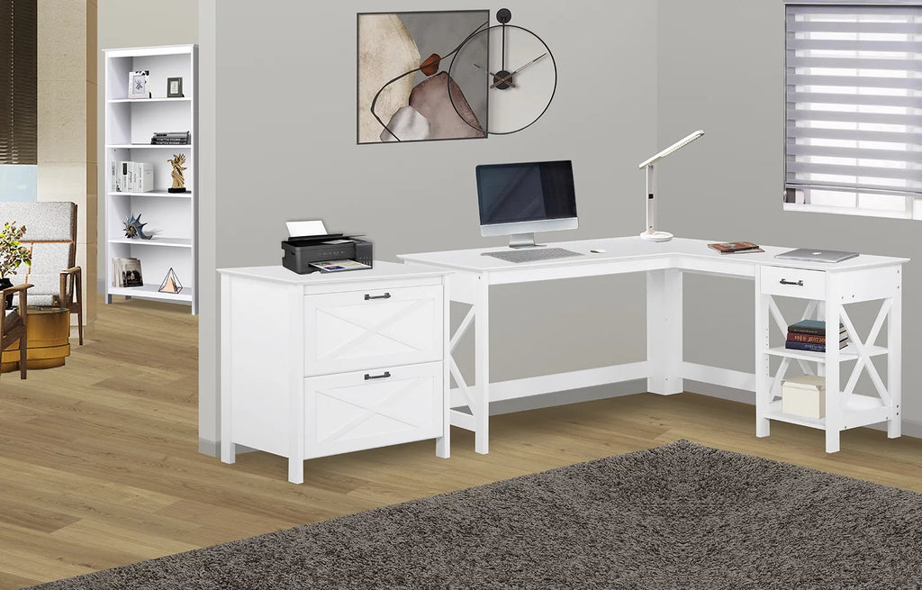 Saint Birch Liam Wood White 2-Drawer File Cabinet N9733