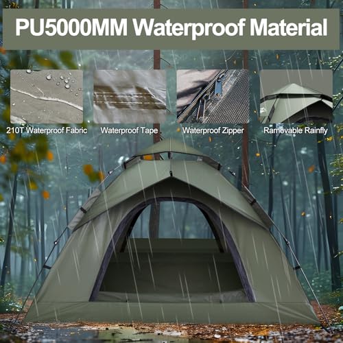 Instant Pop Up Tent for Camping 2-3 Person Waterproof O594456