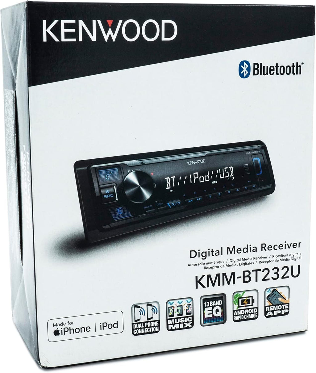 KENWOOD KMM-BT232U Bluetooth Car Stereo with USB Port W376