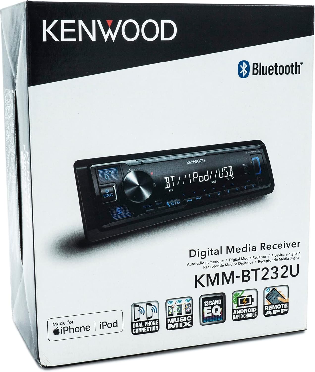 KENWOOD KMM-BT232U Bluetooth Car Stereo with USB Port W376