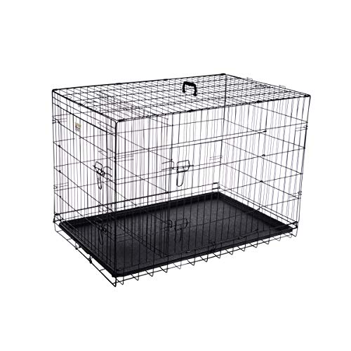 PETMAKER 42-Inch Dog Crate with Divider Panel for Large Dogs, Black M72747