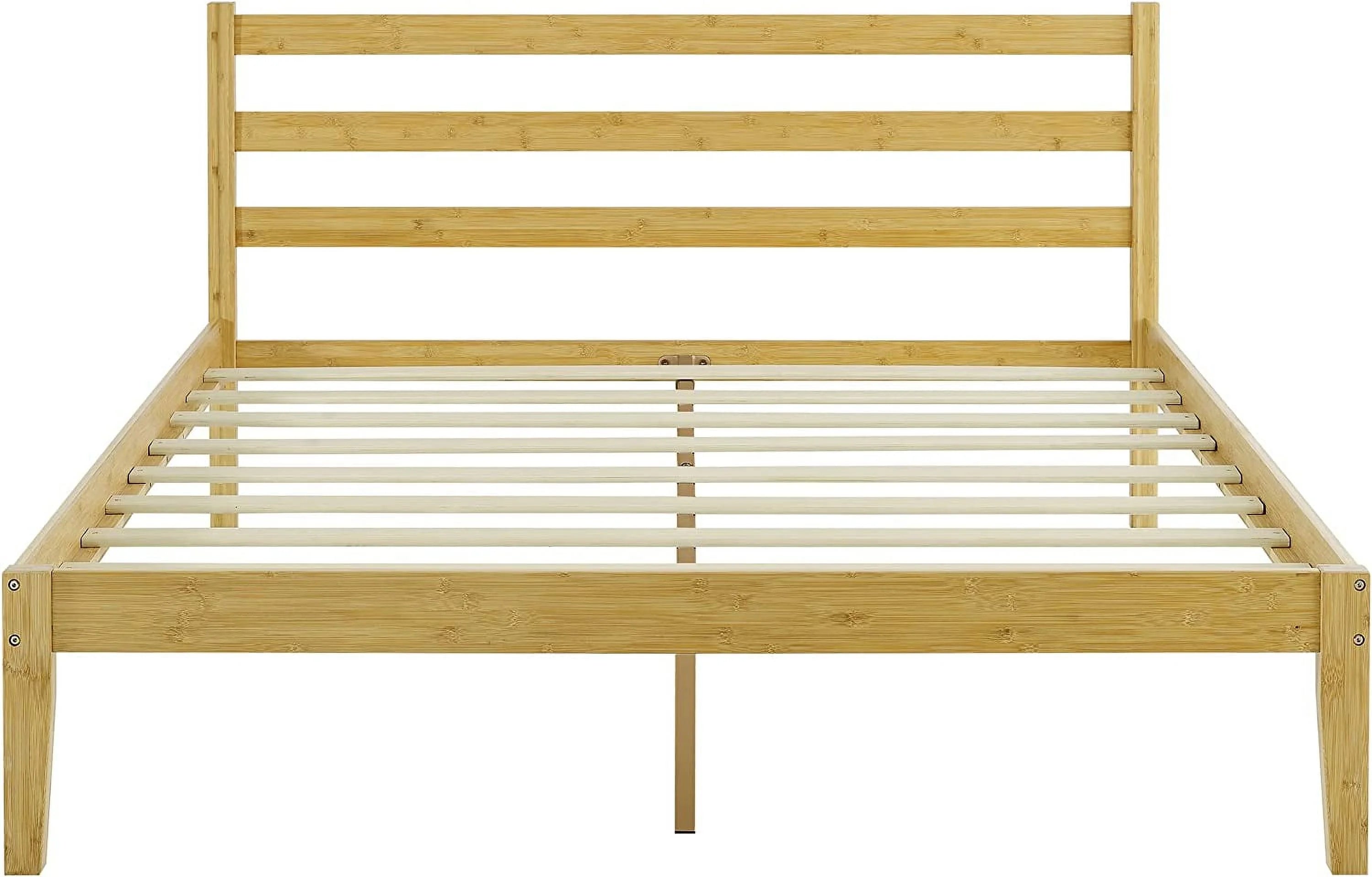 Classic Bamboo Queen Platform Bed Frame with Headboard G418582
