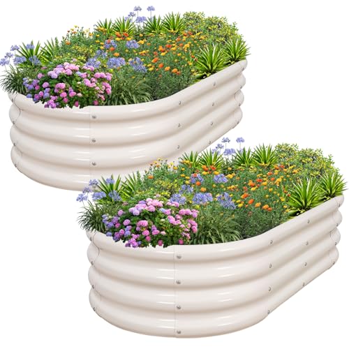 1MORE Galvanized Raised Garden Bed 4x2x1.4ft Metal Planter Box Outdoor D509