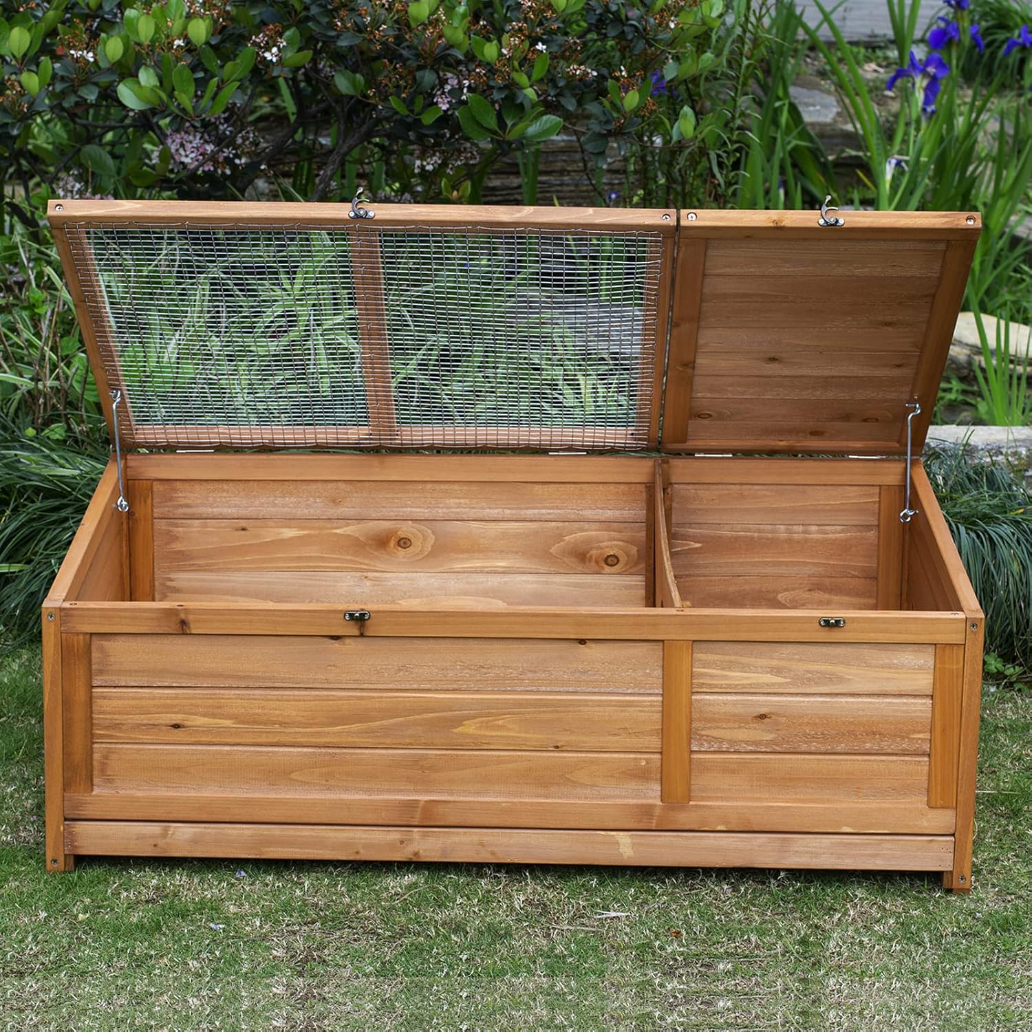 Ogrmar Wooden Tortoise House Large Habitat Enclosure with Removable Bottom U19525