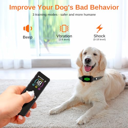 Fluffee RC09 Dog Training Collar with Remote, 3 Modes, IPX7 Waterproof U148570