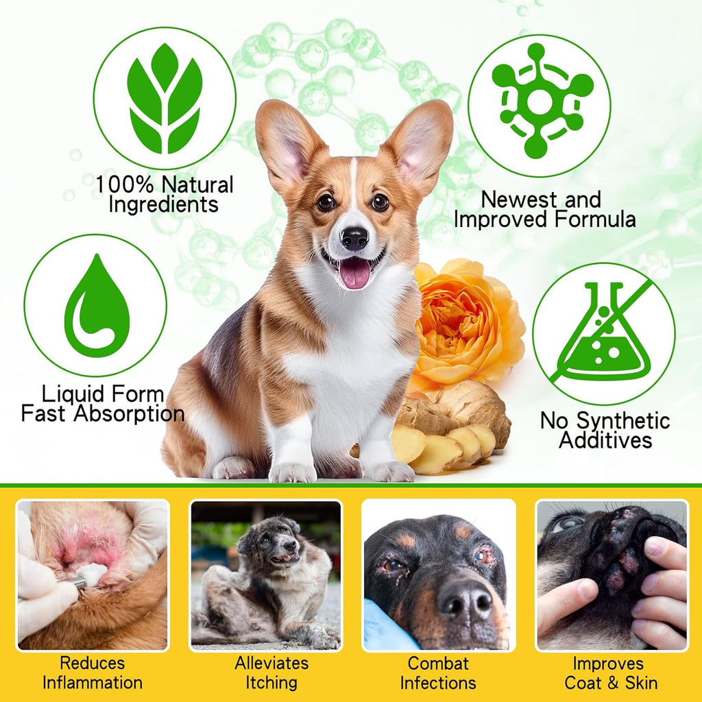 Natural Yeast Infection Treatment for Dogs - Ear Infection & Itch Relief, 2 fl oz G3924
