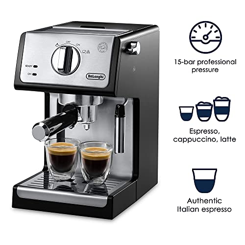 De'Longhi 15 Bar Pump Espresso and Cappuccino Machine, Stainless Steel, ECP3630 D87990