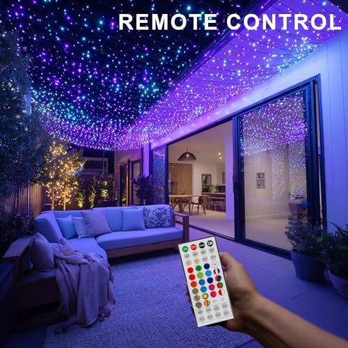 TW SHINE Halloween Lights 328FT Outdoor String Lights with Remote, Purple & Orange F53527