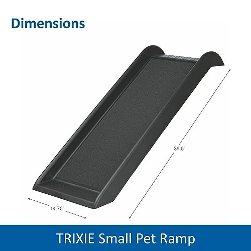 TRIXIE 39-in Portable Pet Ramp, Non-Skid, Black N676969