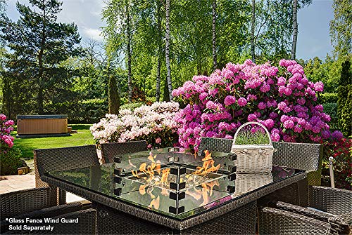 Outland Living 410 Series 36-Inch Propane Fire Pit Table with Tempered Glass Top, Slate Grey T84868