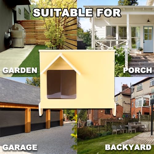 Outdoor Cat House Wooden Feral Cat Shelter with Escape Door L75941