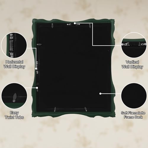 Black Vintage Picture Frame with Mat for 5x7 or 8x10 Photos E9622