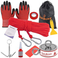 2600LBS Double Side Magnet Fishing Kit with Case, Dazakoot Magnet for Fishing & Treasure Hunt, Premium Magnetic Fishing Kit with 100FT Rope, Non-Slip Glove, Threadlocker, Grappling Hook, Carring Bag