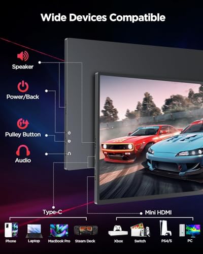UPERFECT 2K 120Hz 16" Portable Gaming Monitor with VESA & Cover V90725