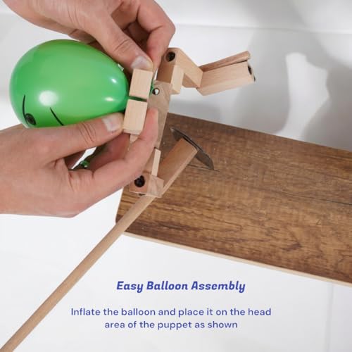 Handmade Wooden Fencing Puppets Toys, Whack A Balloon Strategy Board Game with 200 Balloons O404