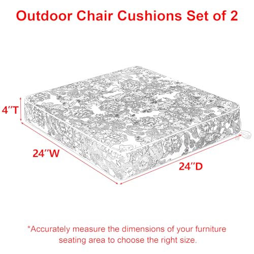 Favoyard Patio Chair Cushions 19 x 19 x 3 Inch Waterproof Outdoor Set of 2, Beige Q67095