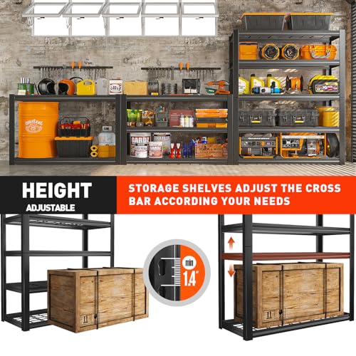 REIBII 60" W Garage Shelving Heavy Duty Metal Storage Shelves L4095