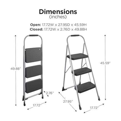 COSCO 2-Step Steel Step Stool, Gray Q61005