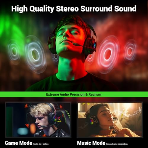 Wireless Gaming Headset with Noise Canceling Mic for PC, PS5, PS4, Switch, Mac B84241