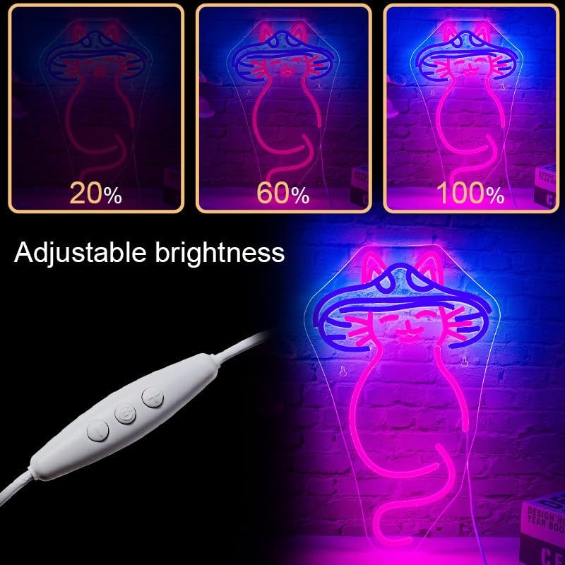 WLHOPE Mushroom Frog Neon Light for Wall Decor LED Sign C930185