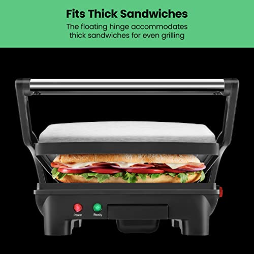Chefman Panini Press Grill and Gourmet Sandwich Maker, Non-Stick, 4 Slice, Black U13044